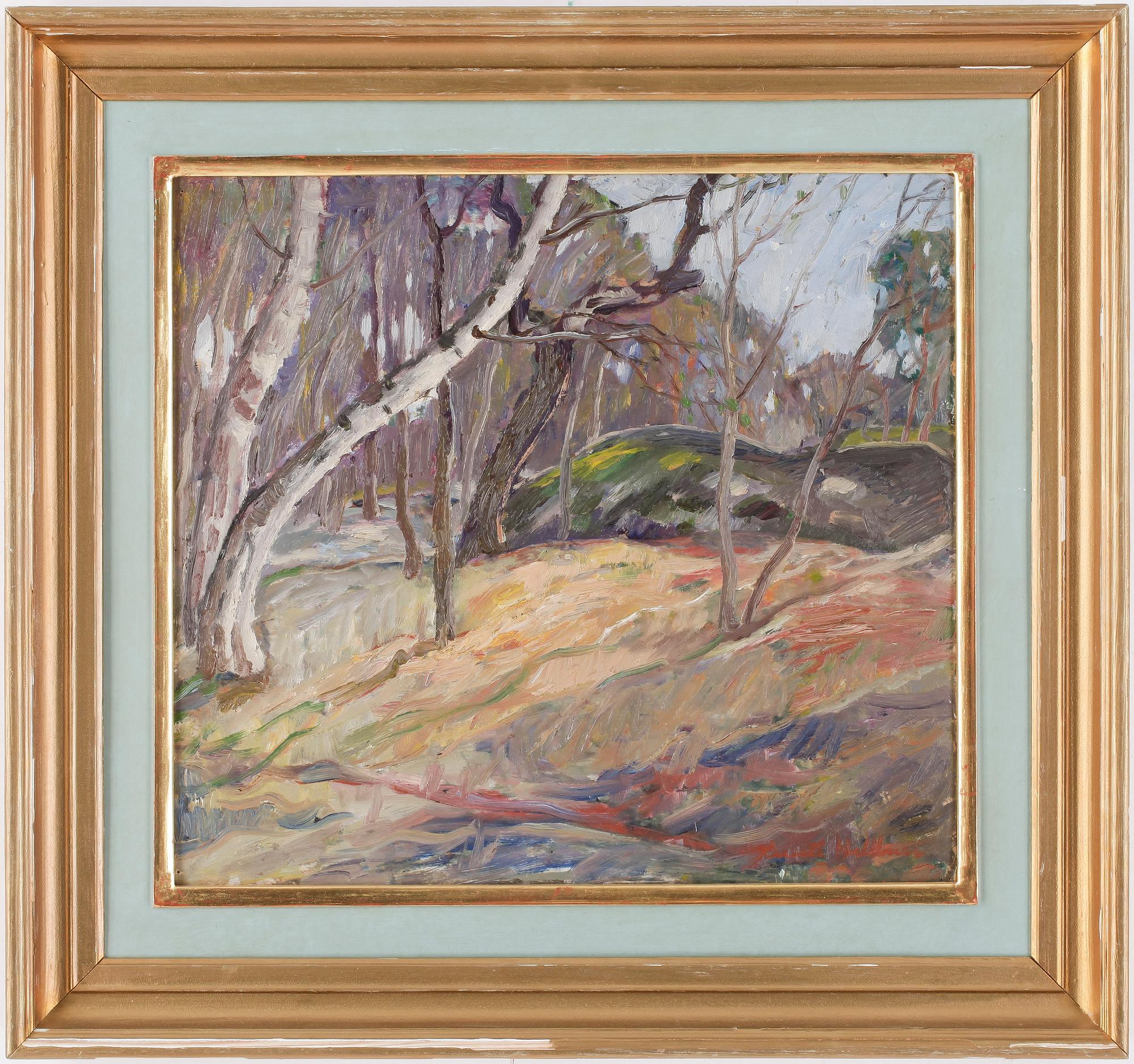 KNUTE HELDNER, olja på pannå, signerad.