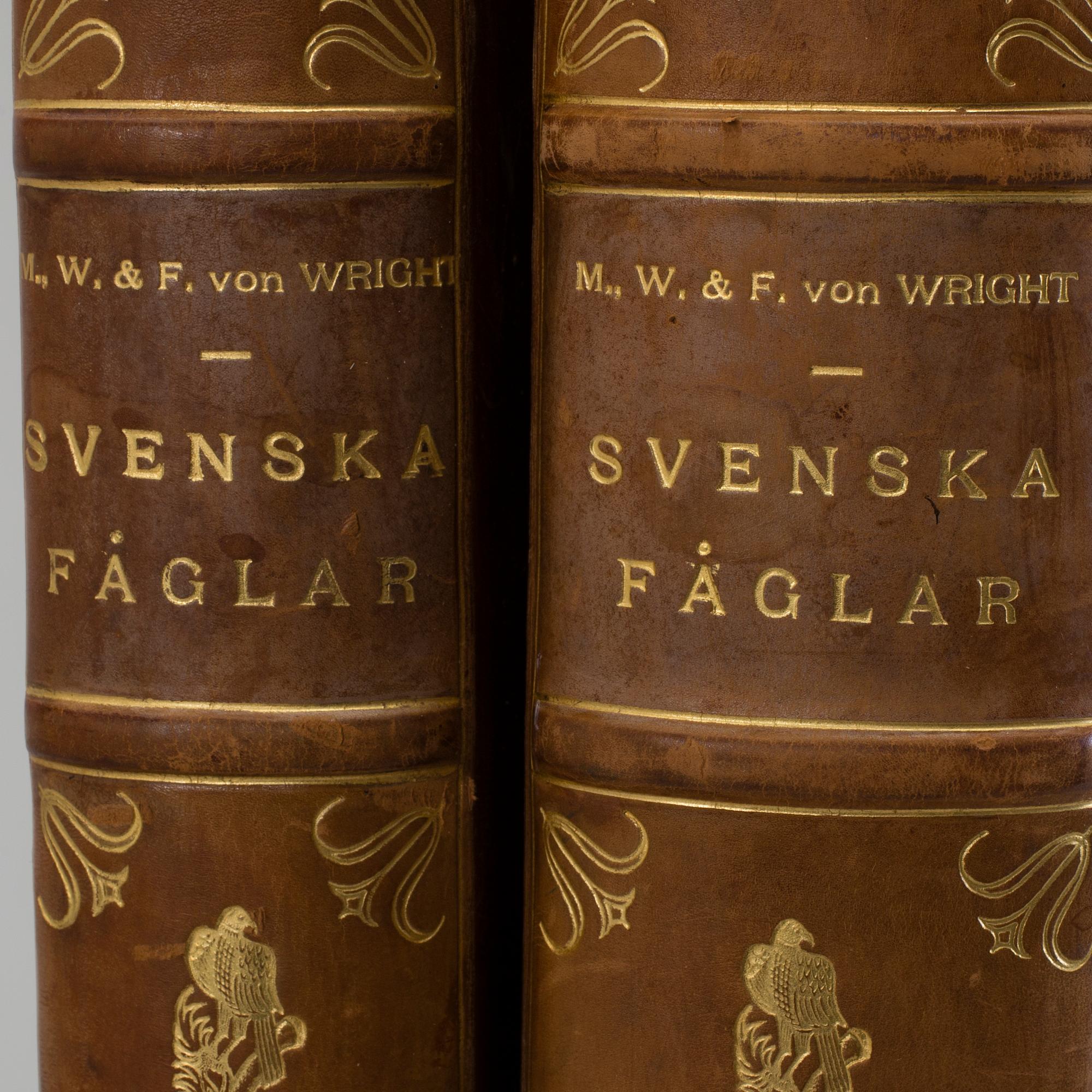 BRÖDERNA VON WRIGHT, 2 books, "Svenska fåglar", Stockholm, 1924.