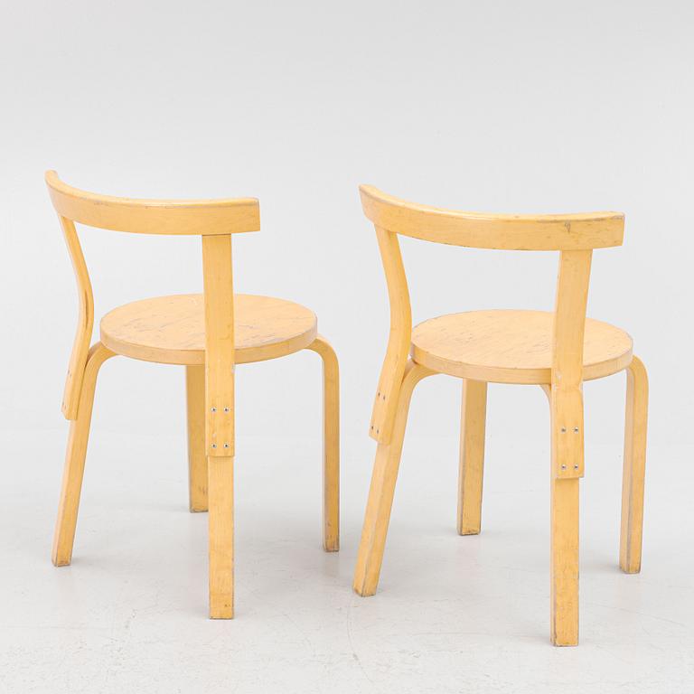 Alvar Aalto, stolar, 6 st, modell 69, Artek, Finland, 1900-talets andra hälft.