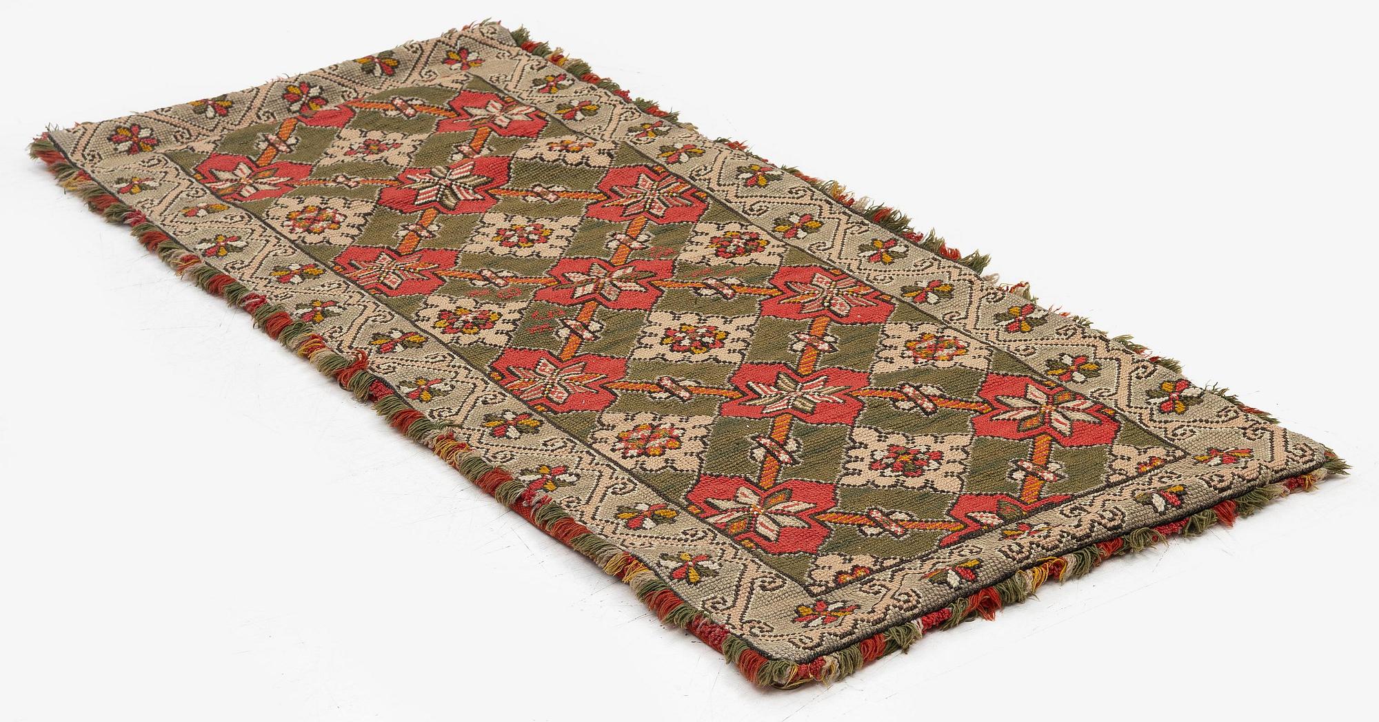 Åkdyna, korsstygnsbroderad, 105 x 45 cm, sannolikt Wemmenhögs härad, Sydvästra Skåne, daterad 1831.