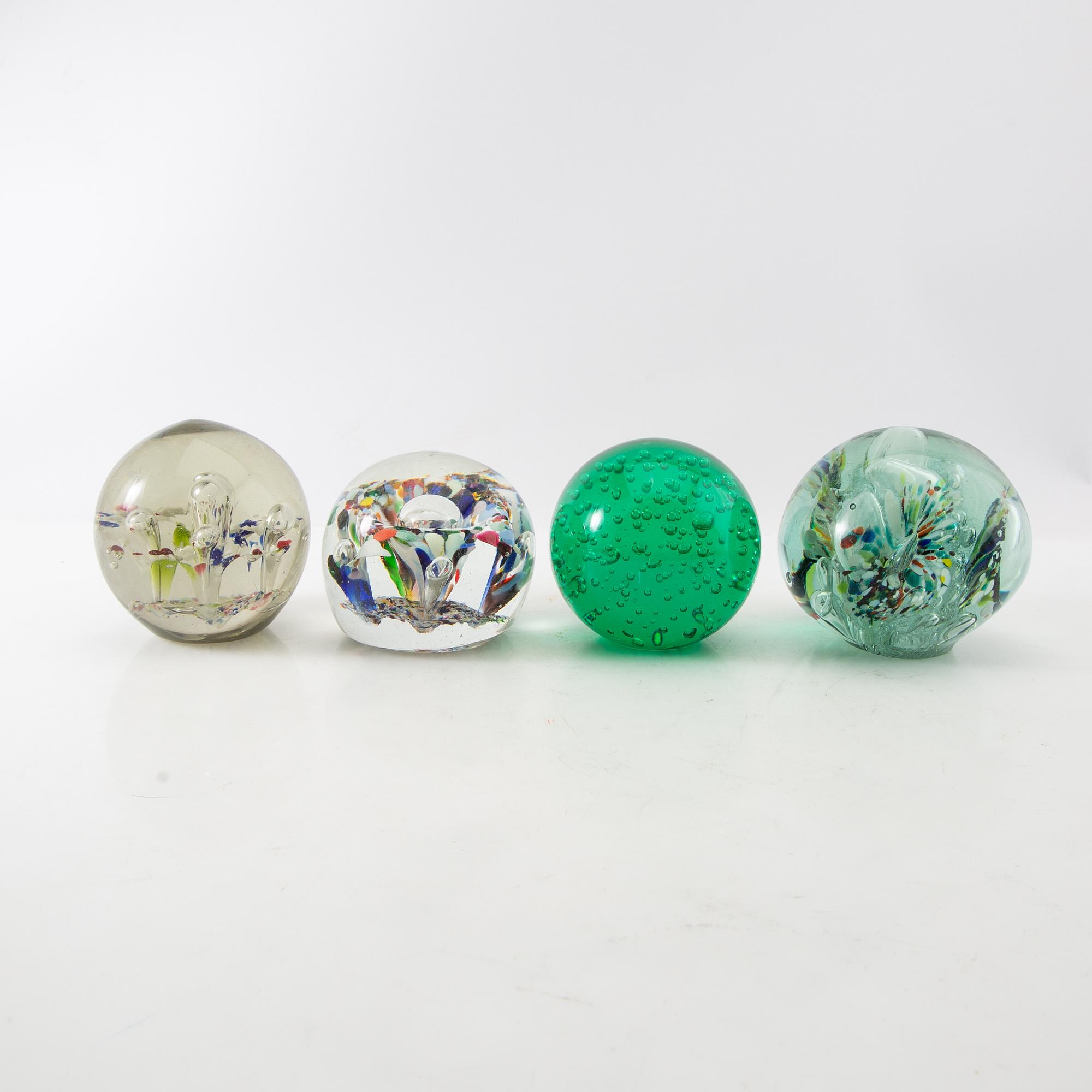 Letter weights 12 pcs glass 20th century.