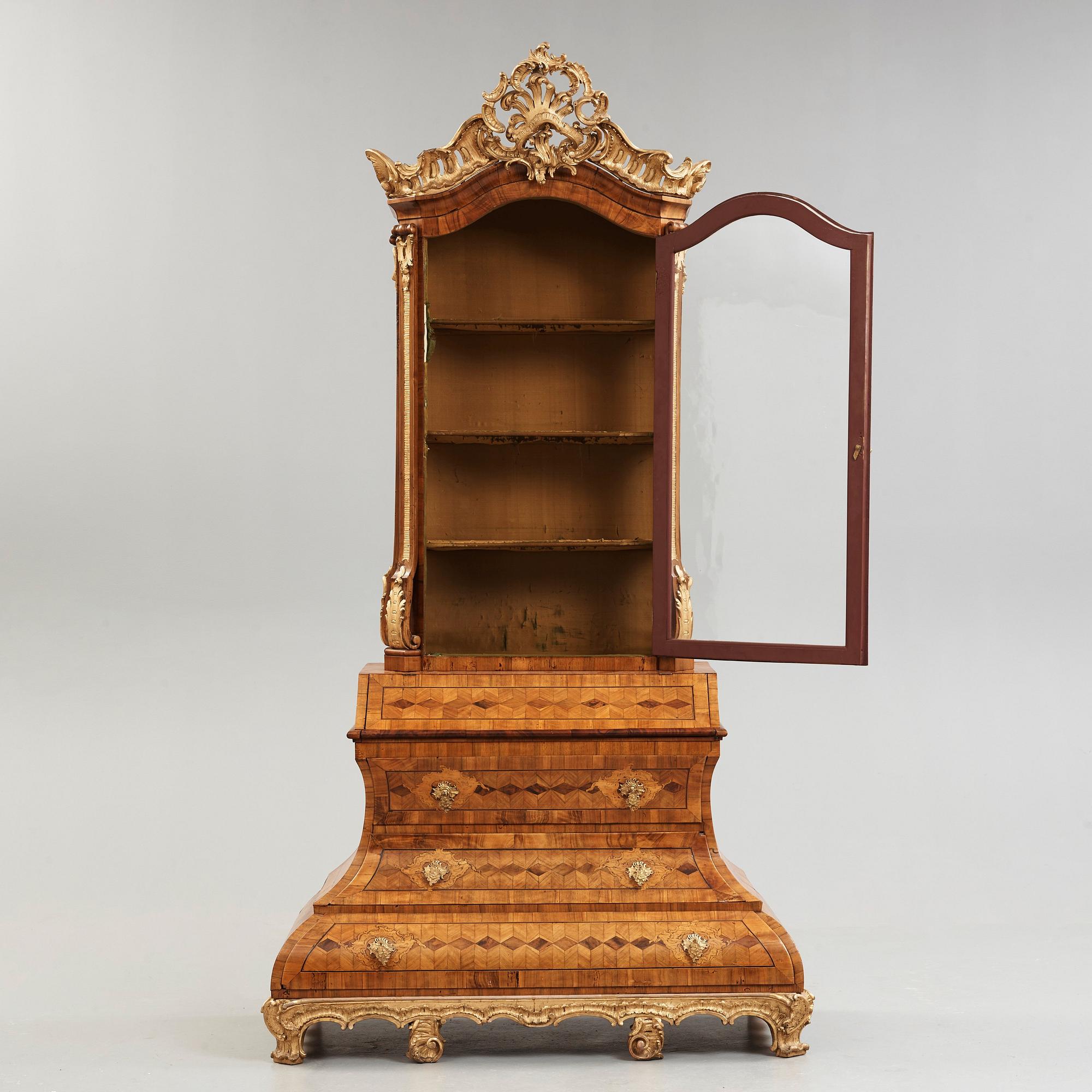 A German Rococo 18th century cupboard.