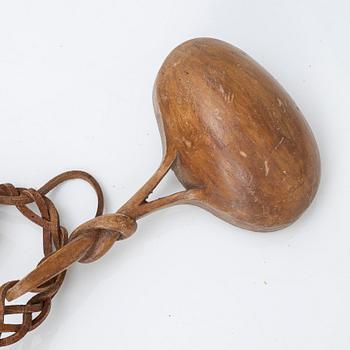 Half-horn knives, cup, bottle, needle case.