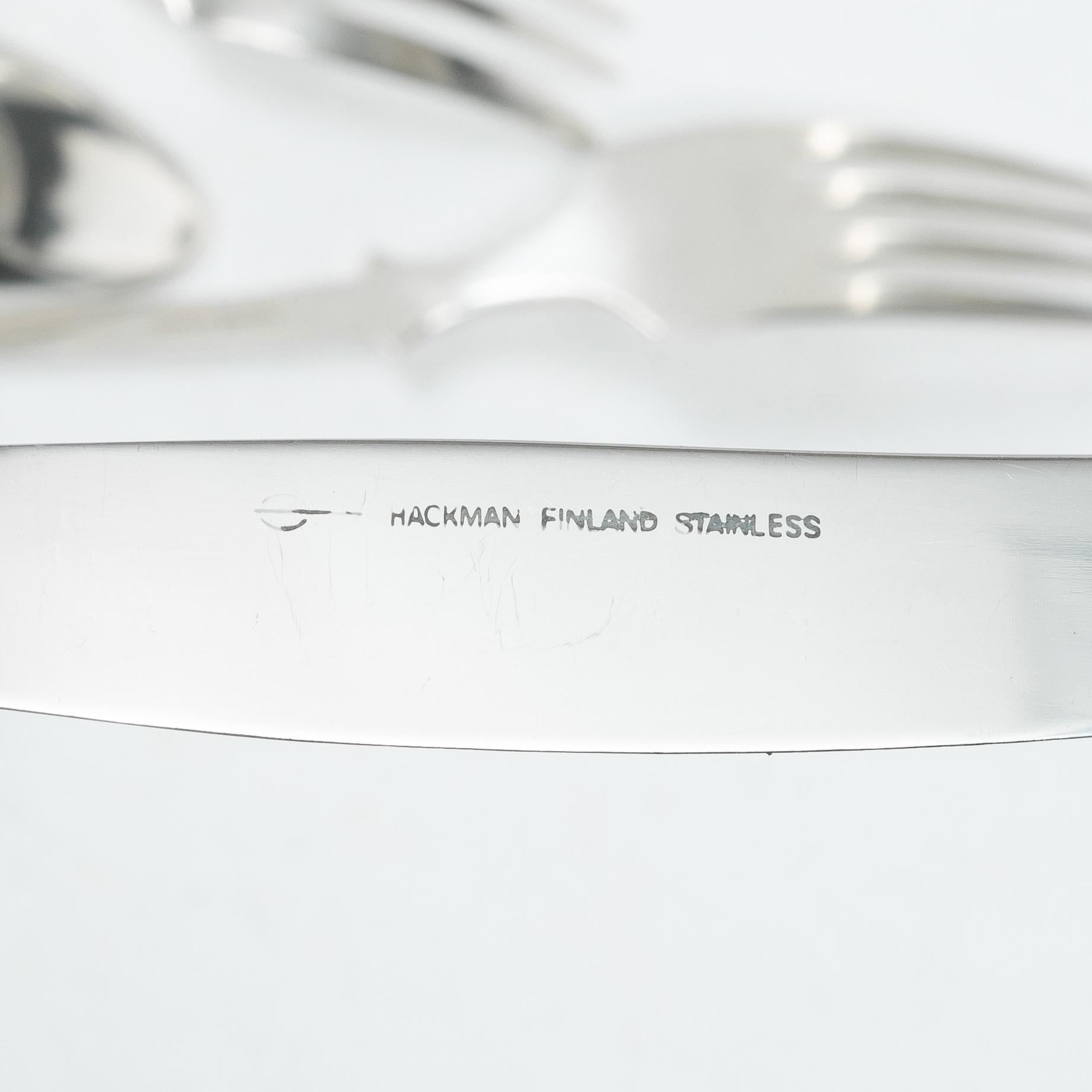 A Finnish silver cutlery set, “Musslan”, Finland, including mark of Kultakeskus, Hämeenlinna, 1974 (77 pieces).