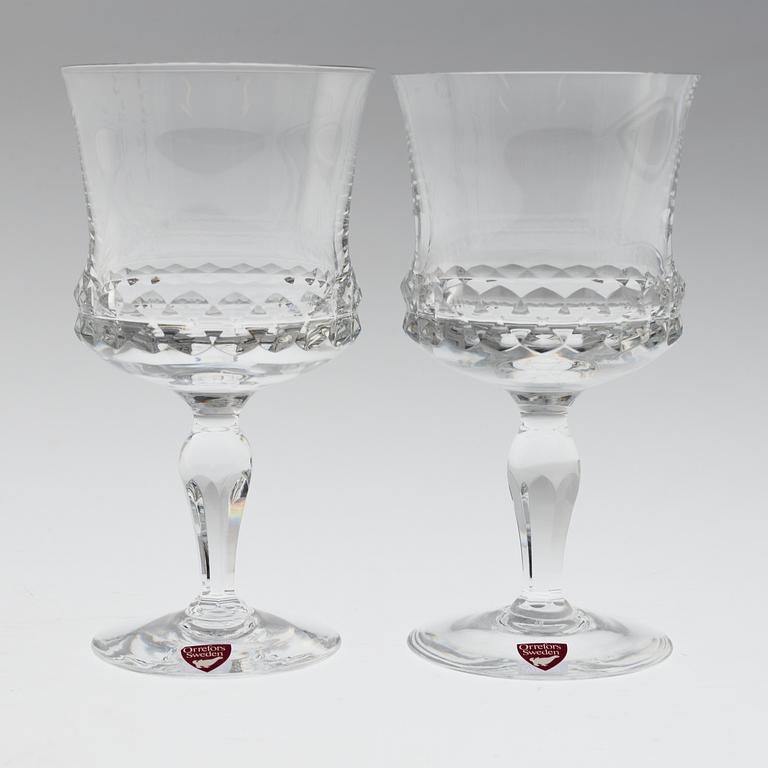 INGEBORG LUNDIN, a set of 16 glasses, "Silvia", Orrefors. Designed in 1957.