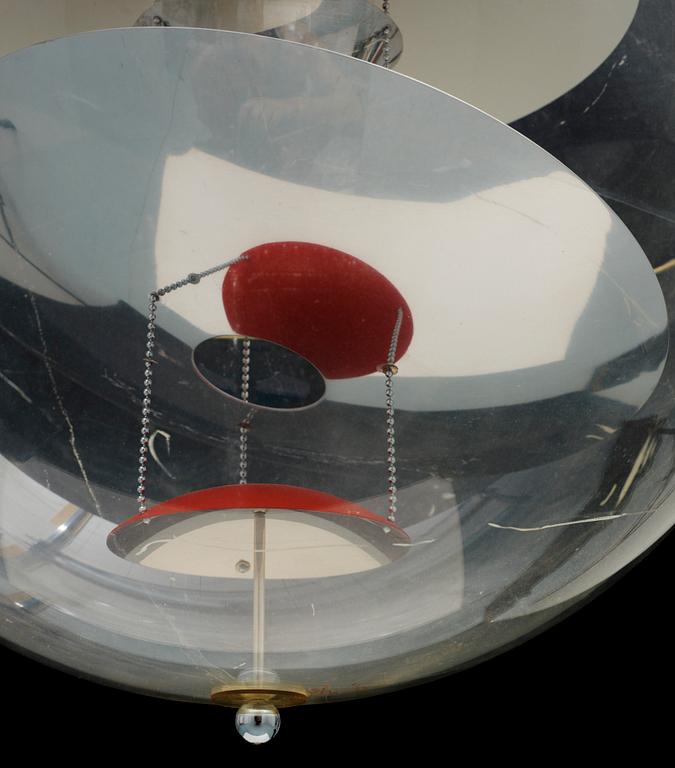 TAKLAMPA. "VP-Globe", Verner Panton för Louis Poulsen, Danmark. H ca 60, exklusive montering.