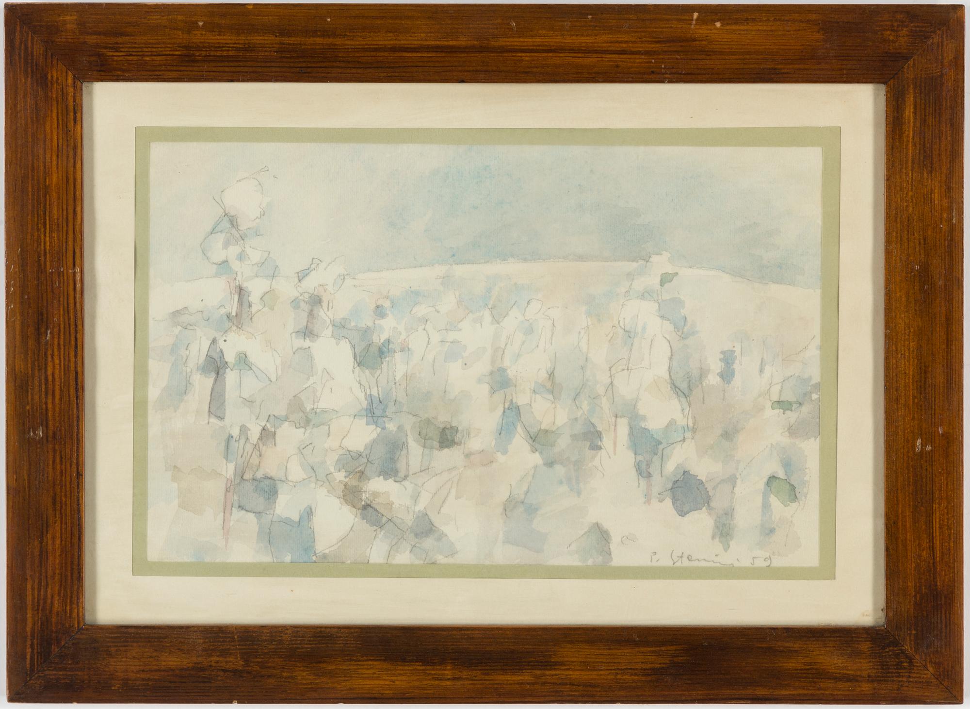 PER STENIUS, mixed media, two, signed P. Stenius and dated 57 and 59.