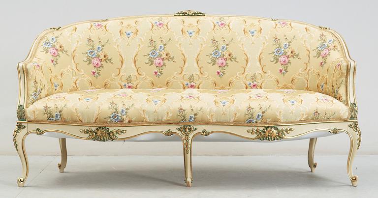 SOFFGRUPP, 7 delar, Nyrokoko, 1800-talets slut.