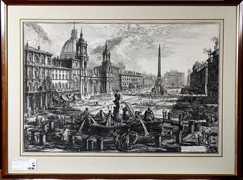 KOPPARSTICK, efter Piranesi, 1800/1900-tal.