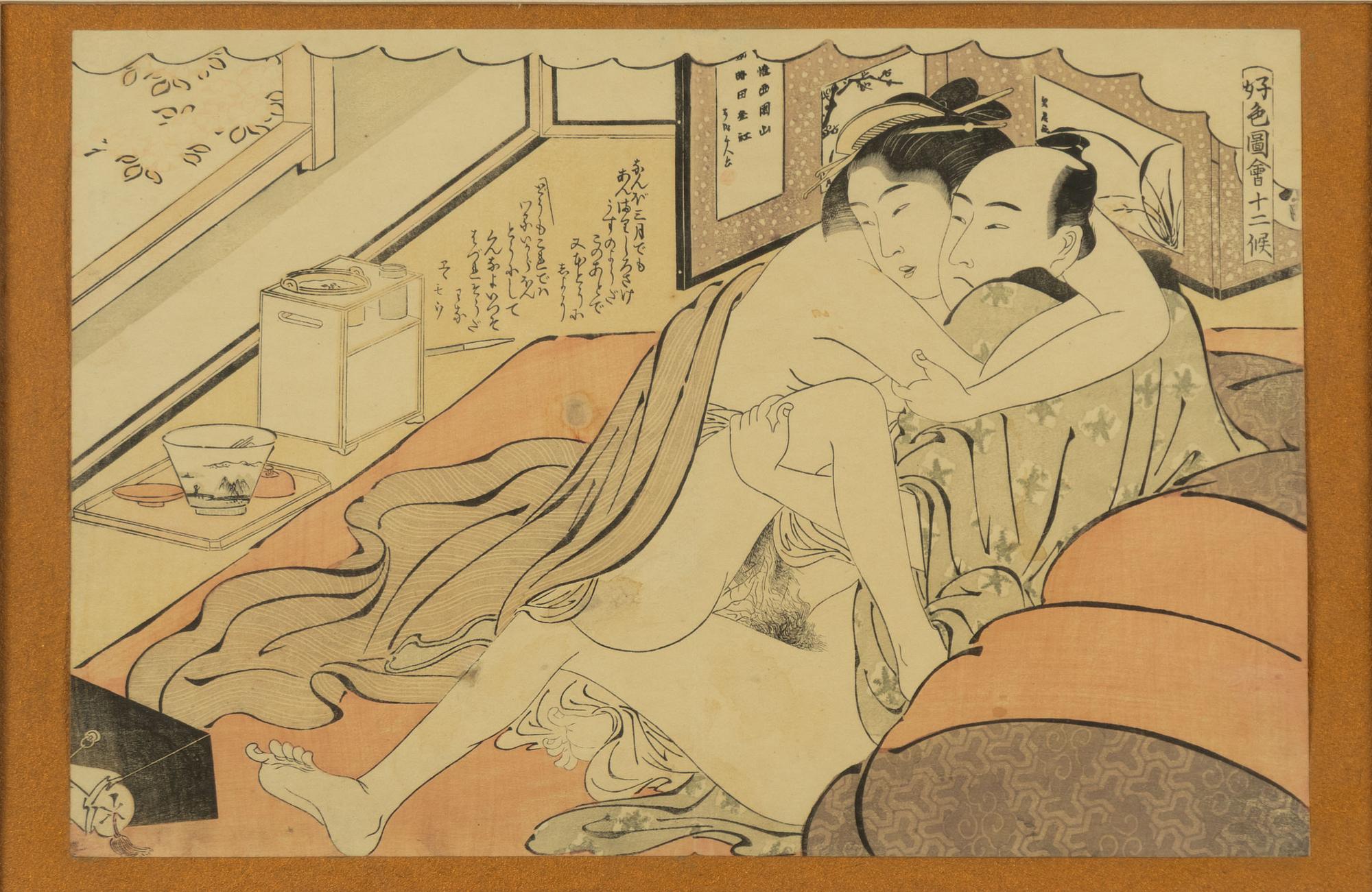 Oidentifierad konstnär, Shunga-motiv, Japan.