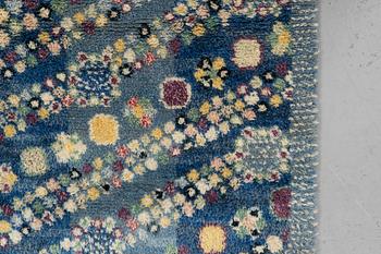 Barbro Nilsson, a carpet, 'Violetta blå', knotted pile, ca 243,5 x 142 cm, signed AB MMF BN.