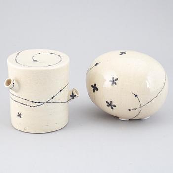 SYLVIA LEUCHOVIUS, two stoneware sculptures, Rörstrand, Sweden.