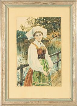 Jenny Nyström, Girl in a traditional dress.