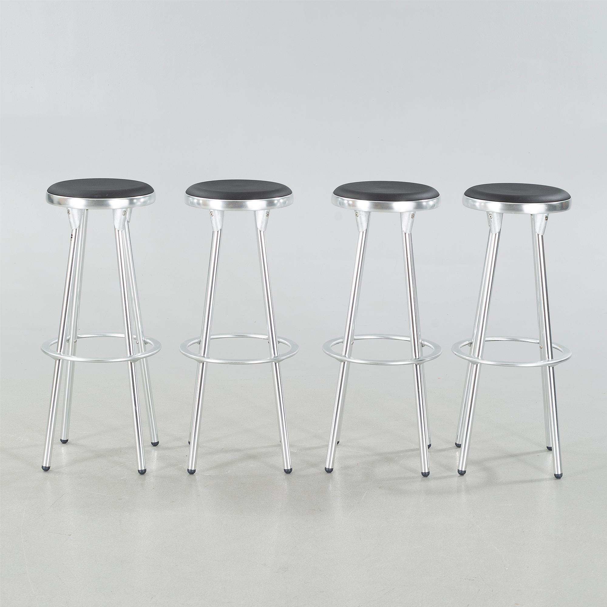 Four "T094/80" bar stools, by Indecasa, around year 2000.