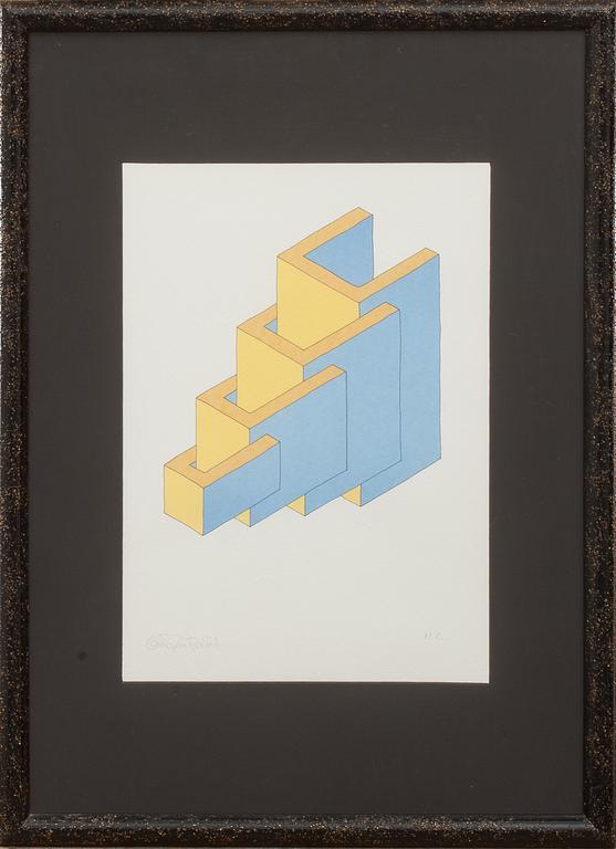 OSCAR REUTERSVÄRD, färglitografi, 2 st. HC upplaga, signerade.