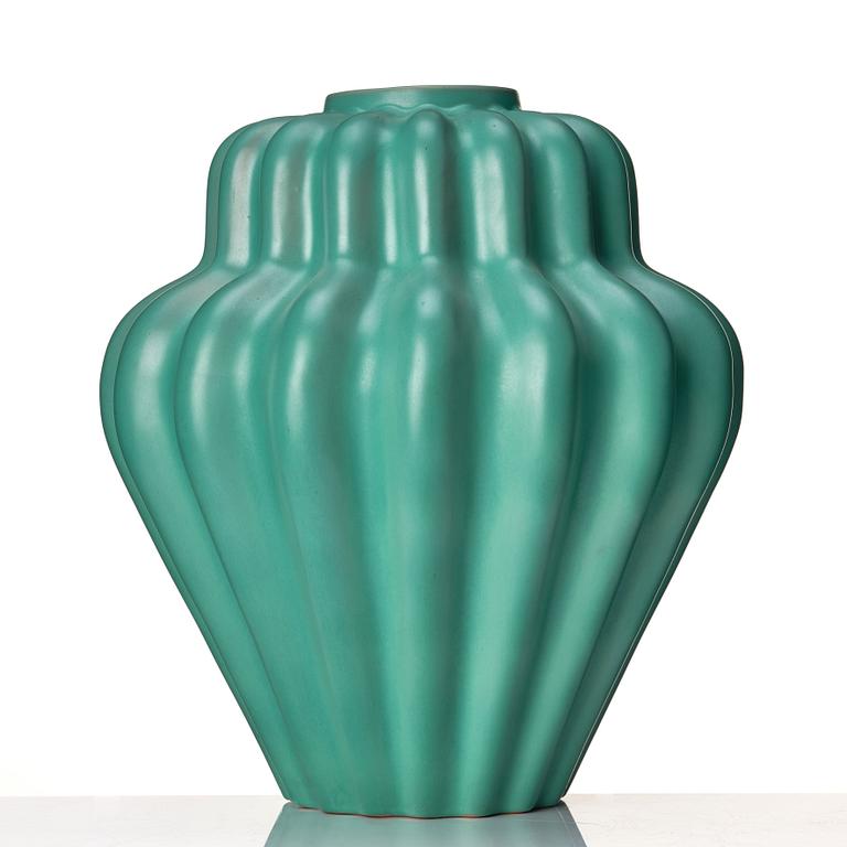 Ewald Dahlskog, two faience vases, Bo Fajans 1930's.