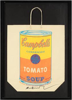 Andy Warhol, "Campbell's soup can on shopping bag".