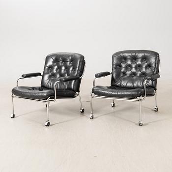 Pethrus Lindlöf, armchairs, a pair, "Eva", AB Lindlöfs Möbler, Lammhult, 1970s.