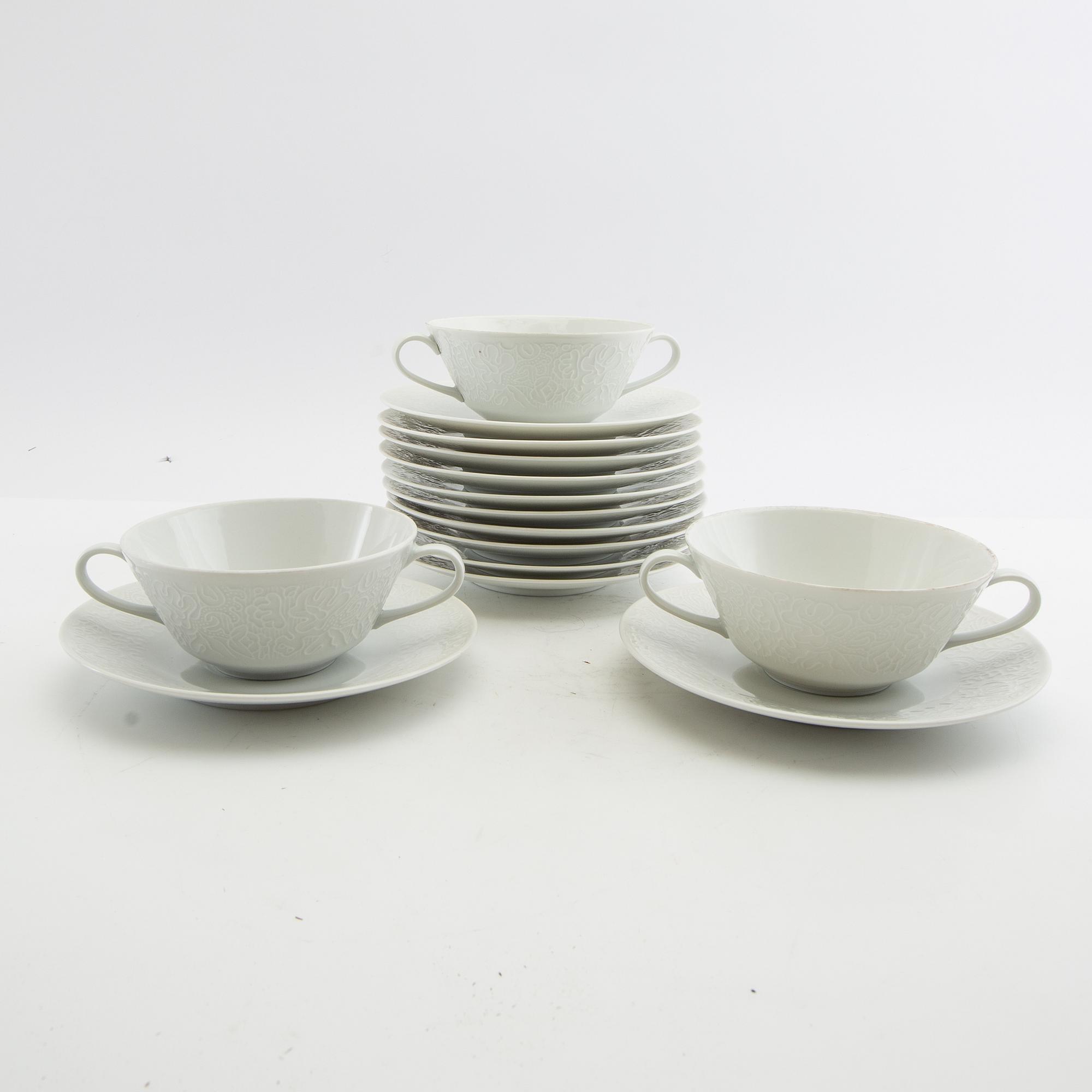 Broth cups 10 pcs Hutschenreuther Germany mid/second half of the 20th century porcelain.
