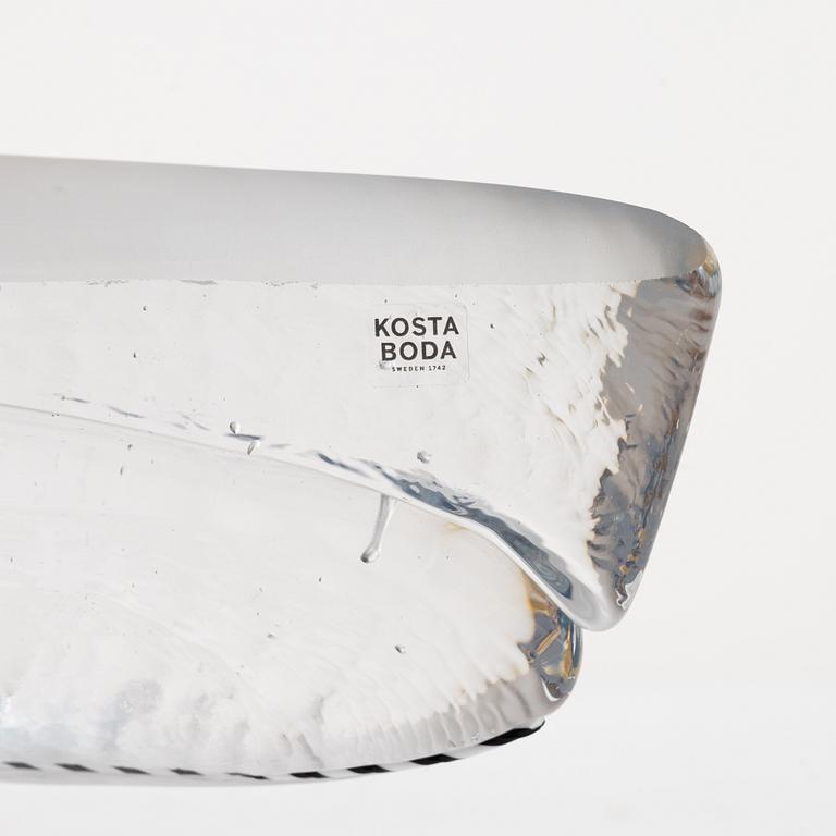 Bertil Vallien, "Voyage XIV", a unique sand casted glass sculpture, of a boat, Kosta Boda, Sweden.