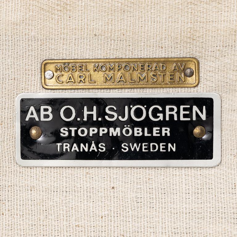 Carl Malmsten, a 'Farmor' armchair, OH Sjögren, late 20th century.