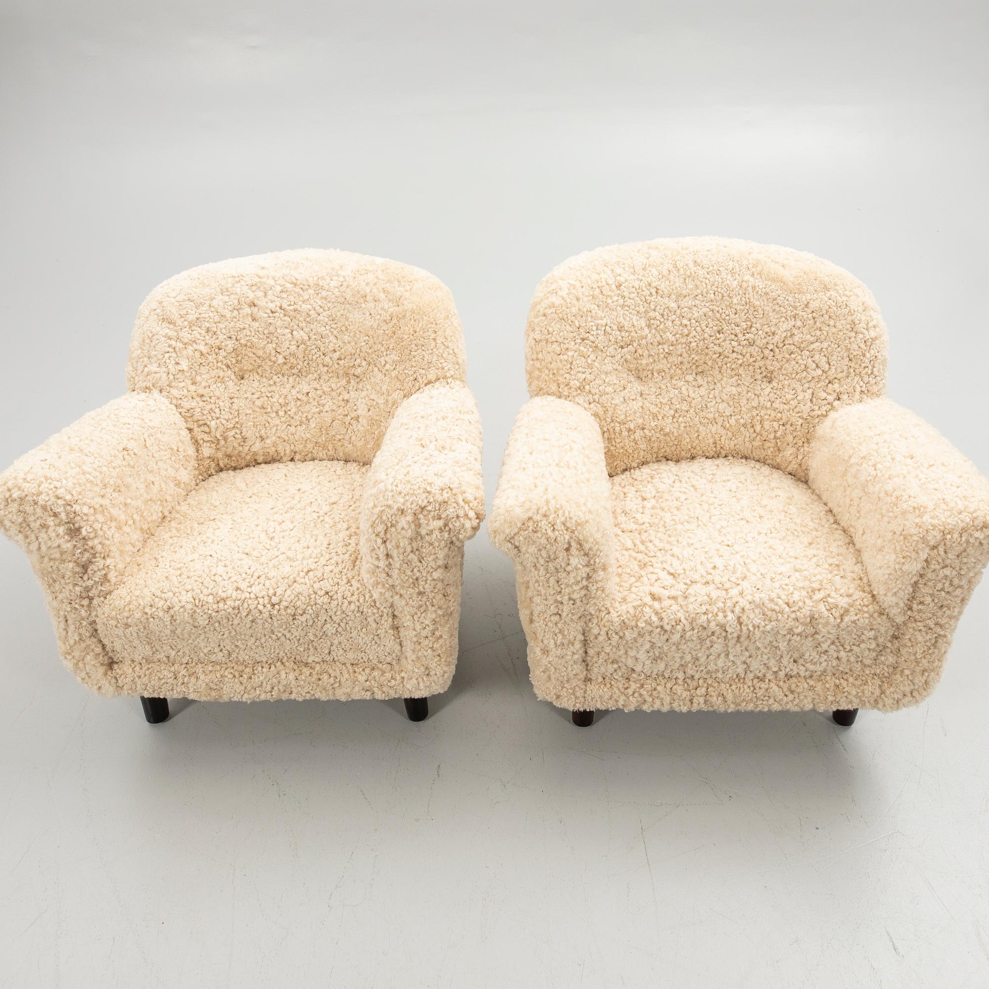 Armchairs, a pair, Swedish Modern, 1940s.