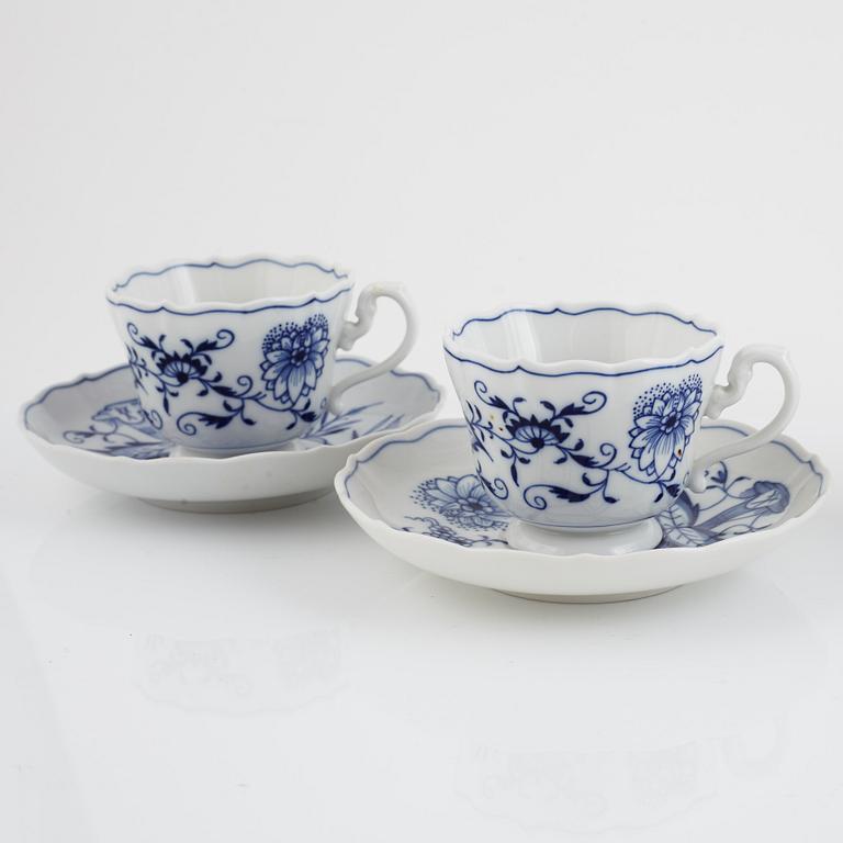 A Meissen Dining and Coffee Service, "Onion Pattern", (90 pieces).