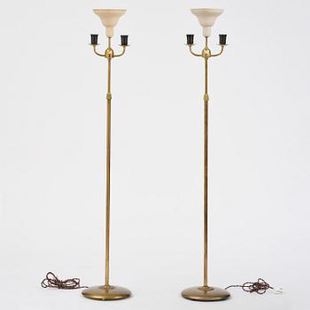 Bertil Brisborg, a pair of floor lamps model 31376, Nordiska Kompaniet, Sweden, 1940s.