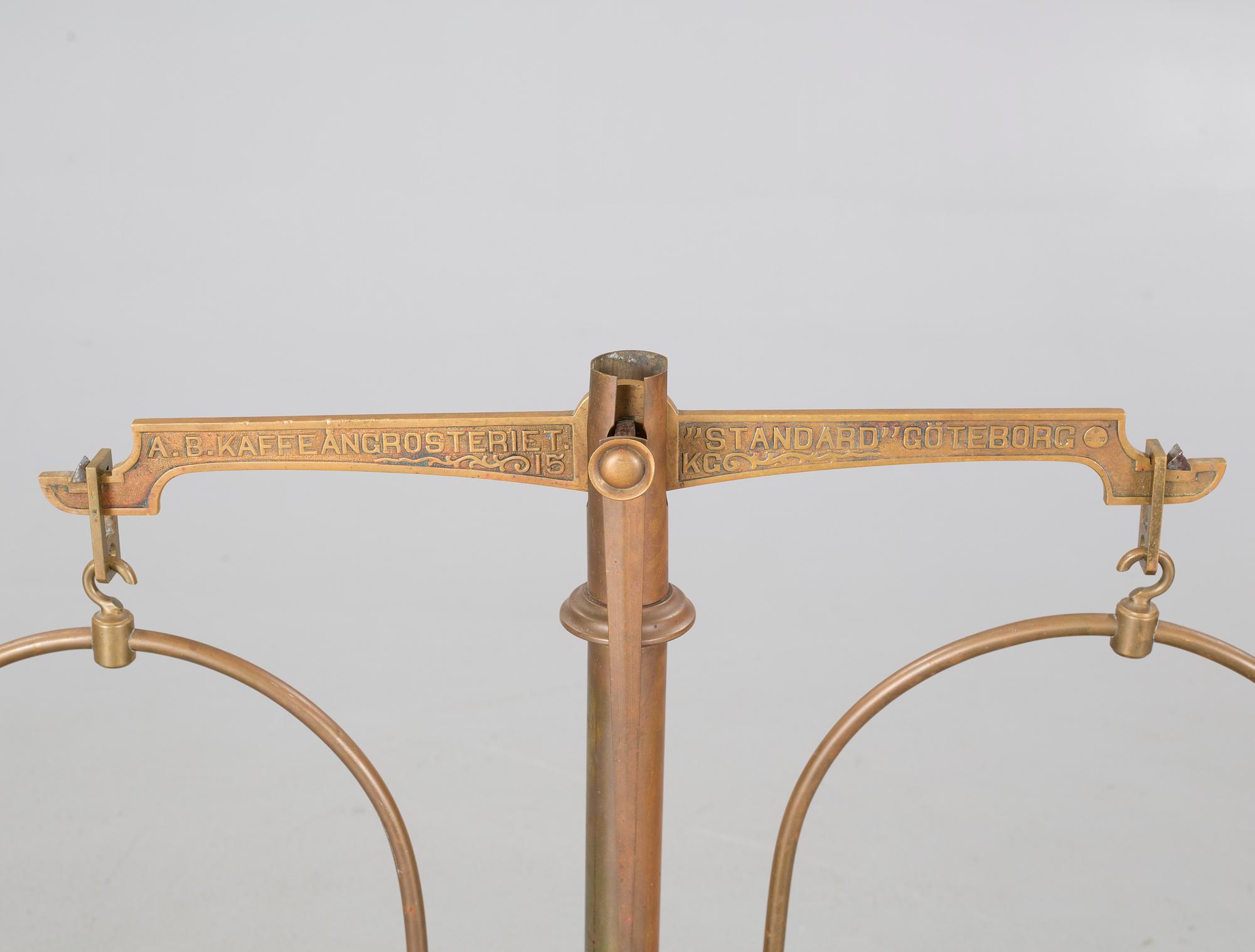 A scale, A.B. Kaffeångrosteriet "Standard", Göteborg, Sweden, circa turn of the century 1900.