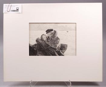 PRINS EUGEN resp JAG ACKE, 2 st, etsningar, en med sign i plåten.