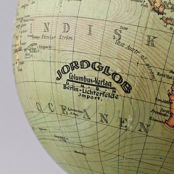 JORDGLOB, Columbus-Verlag, Berlin, omkring 1900-talets mitt.