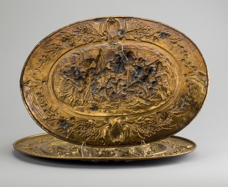 VÄGGPLÅTAR, 2 st, 1800/1900-tal.