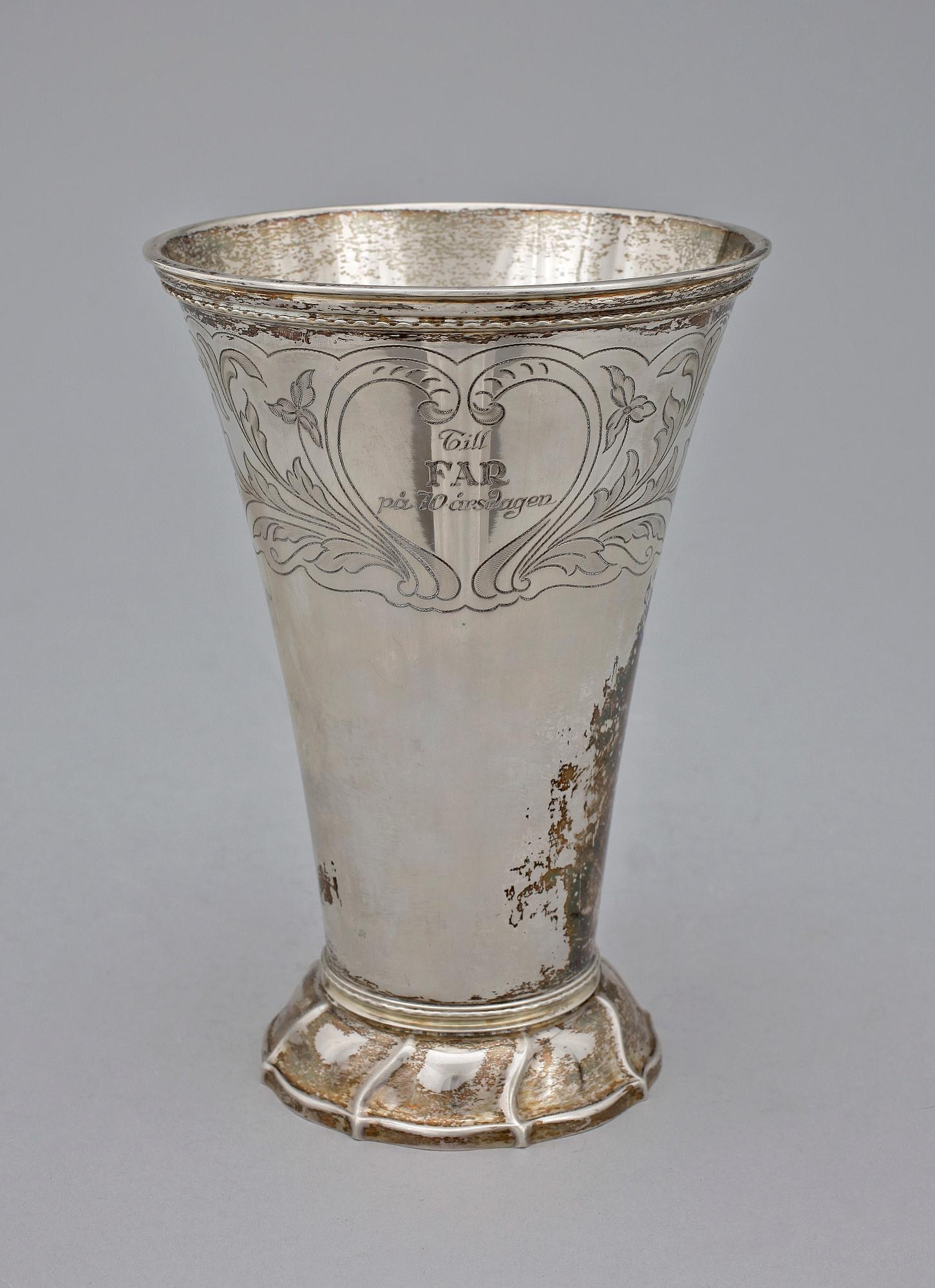 BÄGARE, silver, GAB, Stockholm 1940. Vikt ca 585 g.