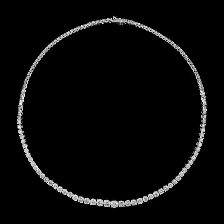 A 17.26 cts brilliant-cut diamond necklace. Quality circa H-I/VS-SI.