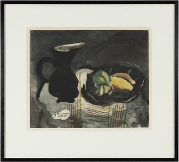 Georges Braque, efter, "Pichet noir et citrons".