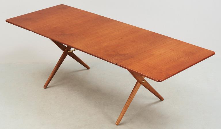 A Hans J Wegner teak and oak dining table, Andreas Tuck, 1950's-60's.