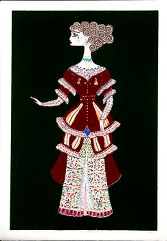 MAX WALTER SVANBERG, 3 st akvarellerade, metallpräglade reproduktioner med textilstoff, signerade och numrerade.