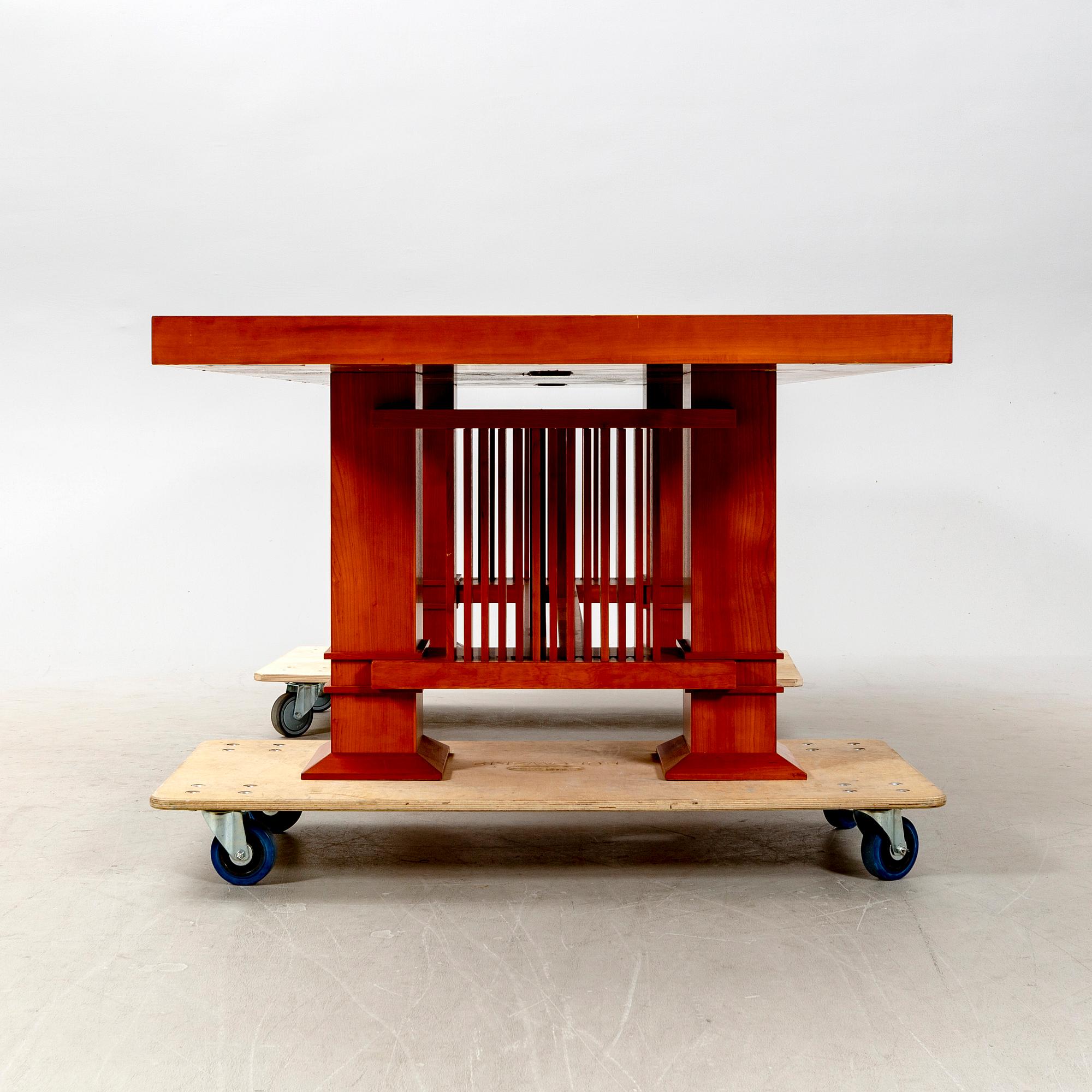 A Frank Lloyd Wright signed and numbered table 0803 1986.