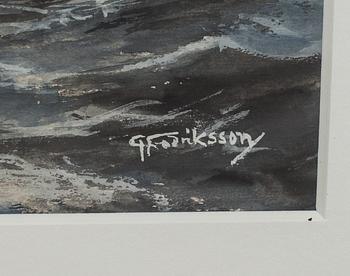 GUSTAF FREDRIKSSON, akvarell med täckvitt, signerad.