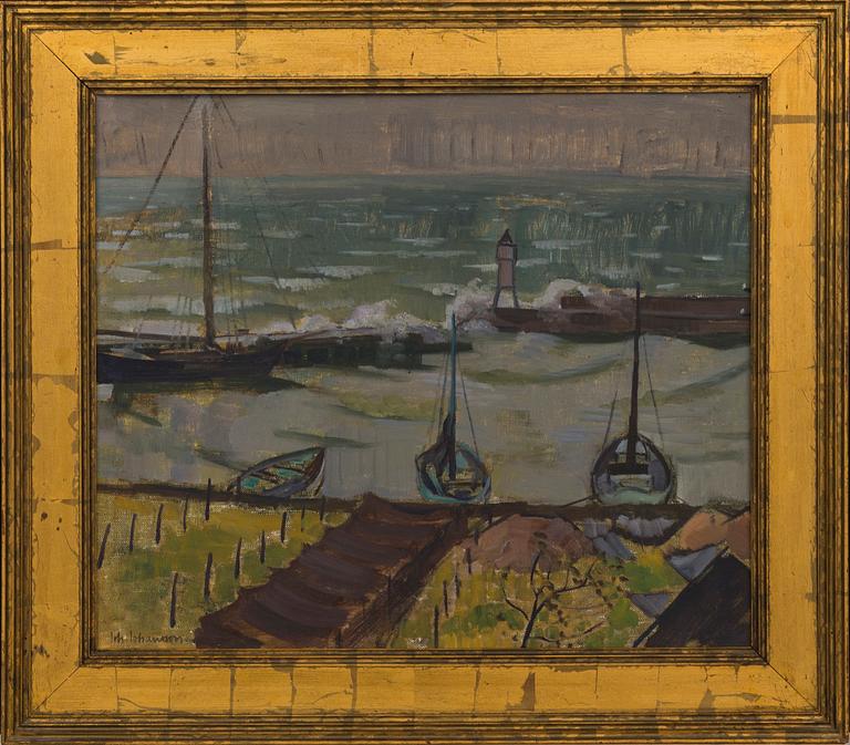 JOHAN JOHANSSON, oil on canvas, and a book.