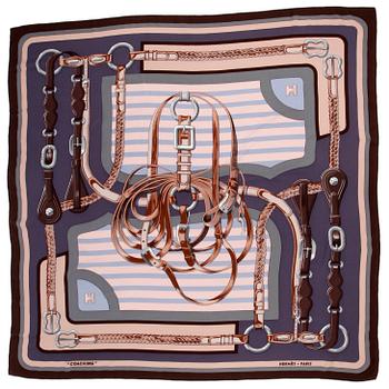 754. HERMÈS, a silk and cashmere shawl, "Coaching".