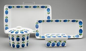 SERVIS, 38 delar, porslin, "Prunus", Stig Lindberg, Gustavsberg.