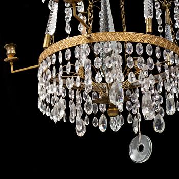 A gustavian style chandelier, circa 1900.
