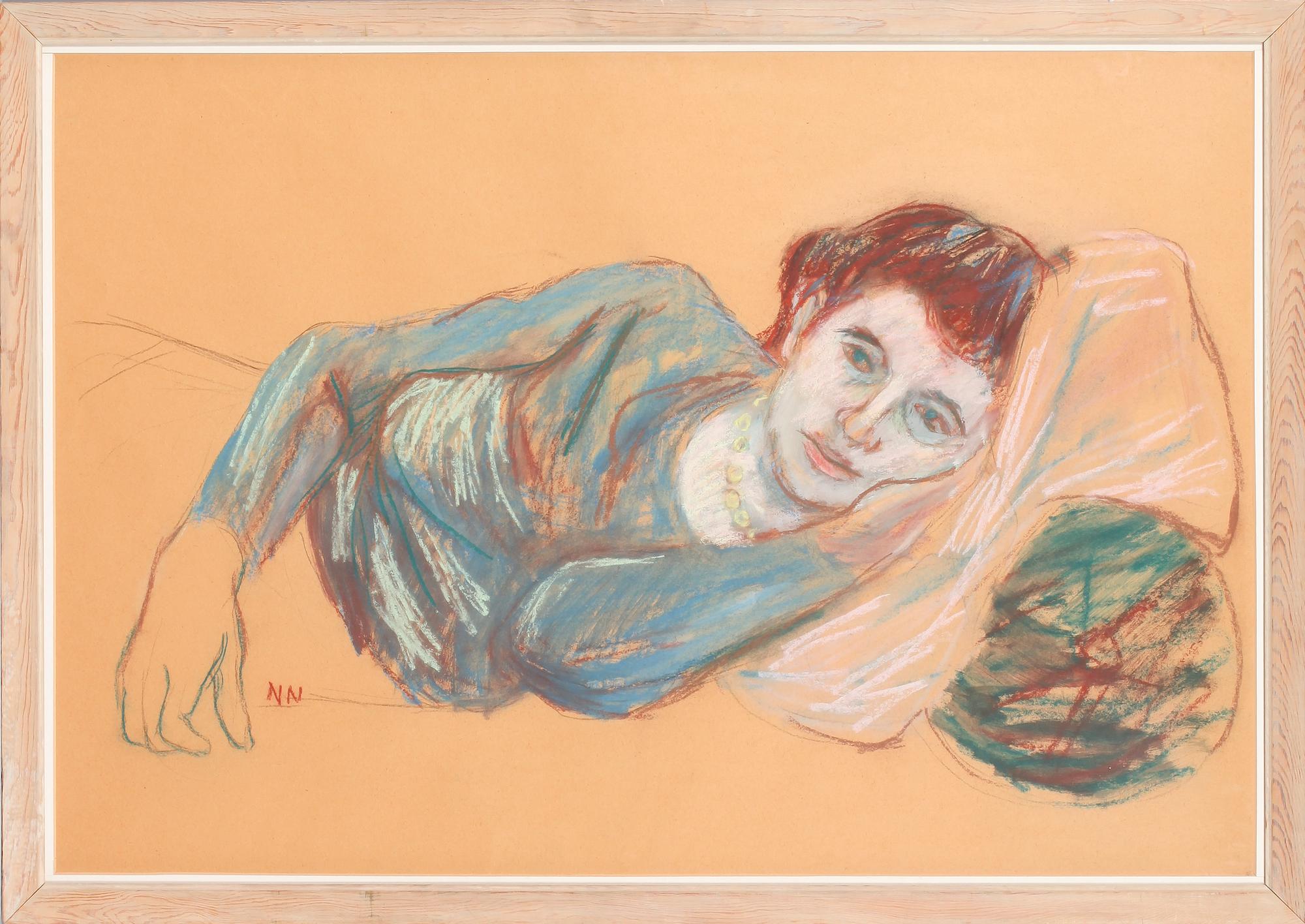 NILS NILSSON, pastellteckning, monogramsignerad NN.