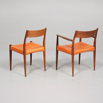 STOLAR, 4 st samt KARMSTOLAR, 2 st, Mogens Kold, Danmark, 1900-talets andra hälft.