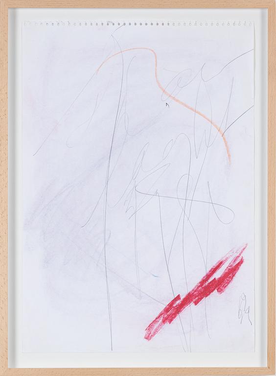 Eddie Figge, mixed media on paper, signed and dated -99.