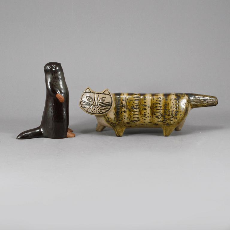 FIGURINER, 2 st, stengods, Lisa Larson, Gustavsberg, 1900-talets andra hälft.