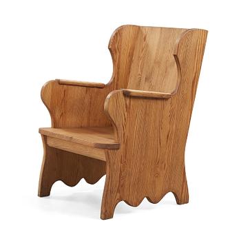 An Axel Einar Hjorth stained pine 'Lovö' armchair, Nordiska Kompaniet, Sweden 1930's.