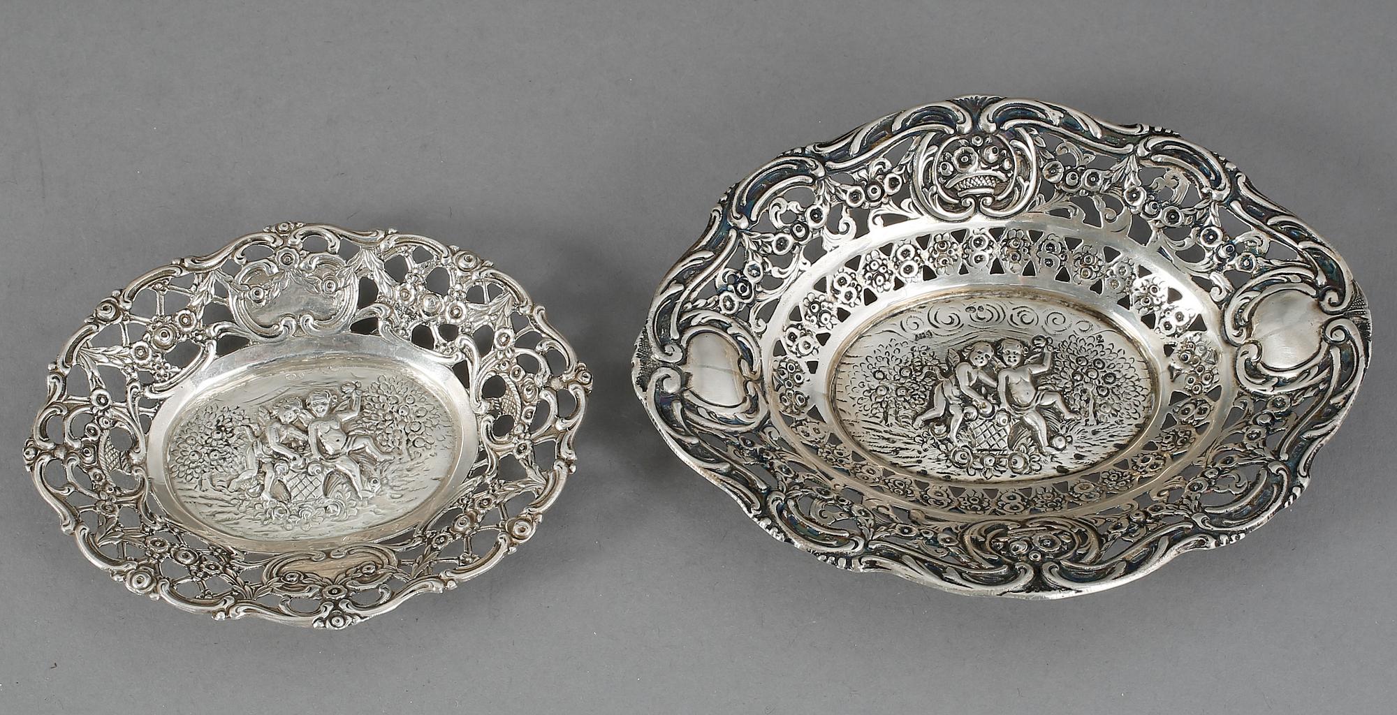 PARTI SILVER, 4 delar, importstämplat. Vikt 315 g.