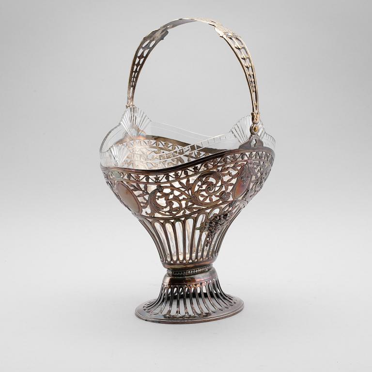 FRUKTKORG, nysilver, tidigt 1900-tal.